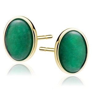 Cercei argint placati cu aur galben cu piatra verde DiAmanti Z2068EG_JG-DIA (Argint 925‰ 5,4 g.)